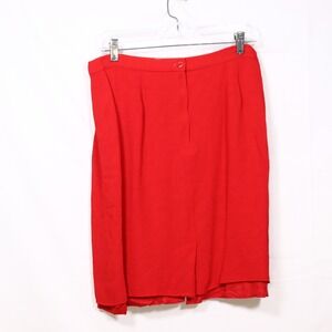 Tamotsu Pencil Skirt 14 Red Womens Office Career Professional